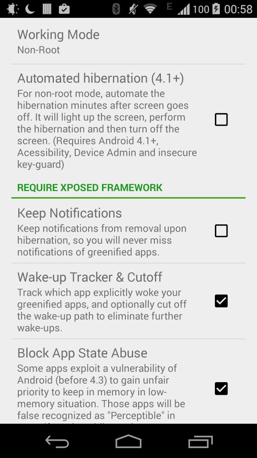 Скриншот 2 программы Greenify