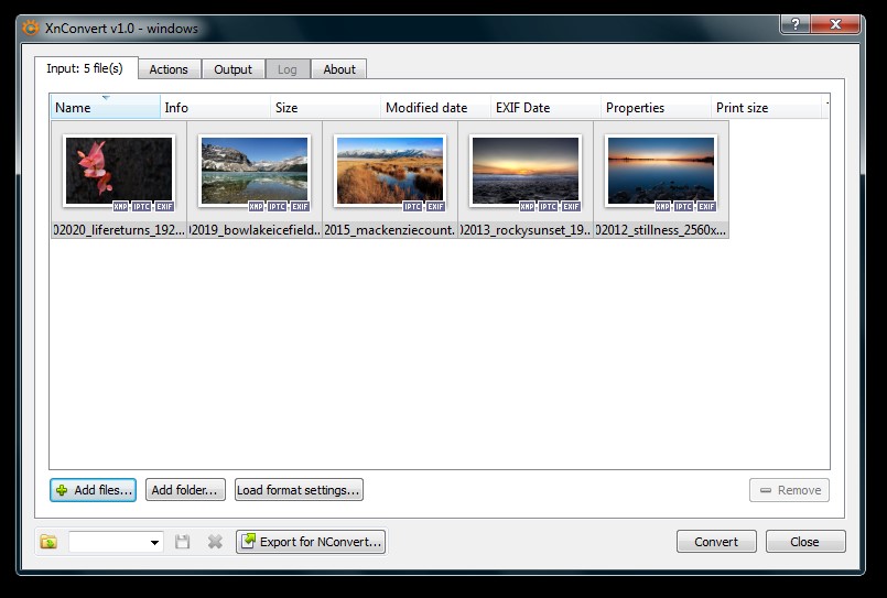 Скриншот 2 программы XnConvert