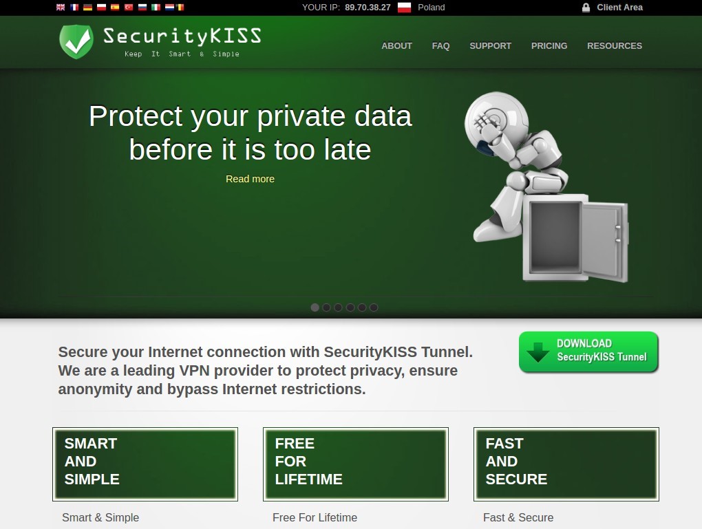 Скриншот 2 программы SecurityKISS Tunnel