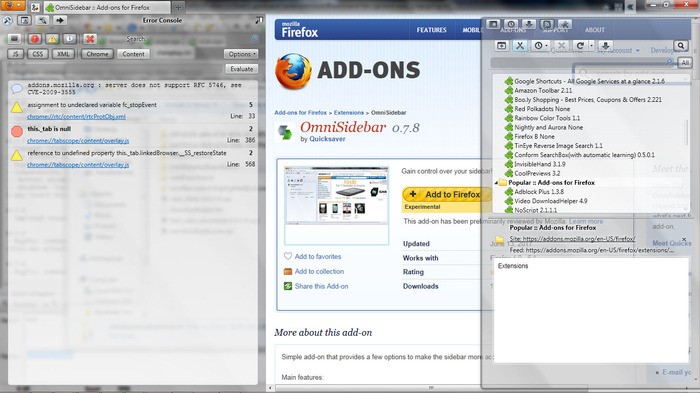 Скриншот 2 программы OmniSidebar