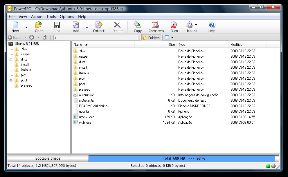 Скриншот 1 программы PowerISO