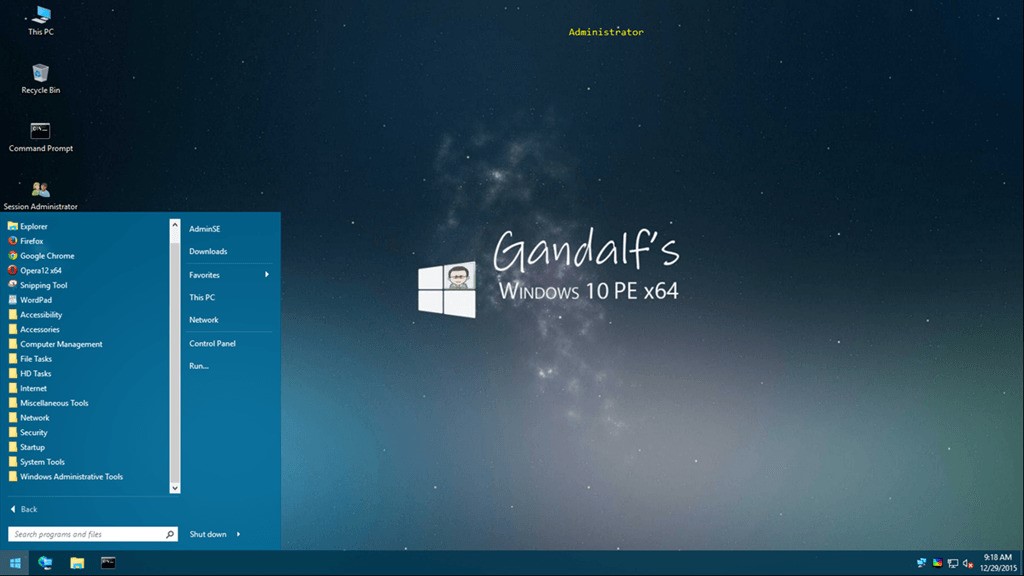 Скриншот 1 программы Gandalf’s Windows 10PE
