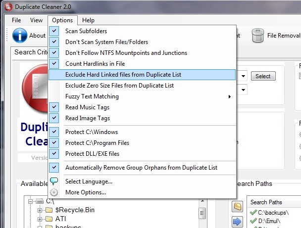 Скриншот 2 программы Duplicate Cleaner
