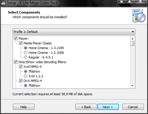 Скриншот 2 программы K-Lite Codec Pack