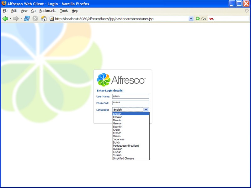 Скриншот 2 программы Alfresco Community Edition