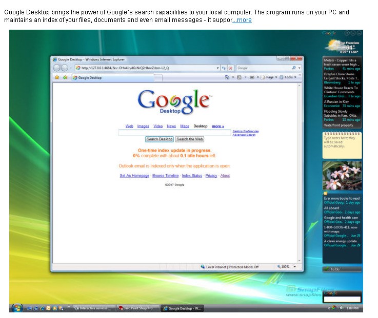 Скриншот 1 программы Google Desktop