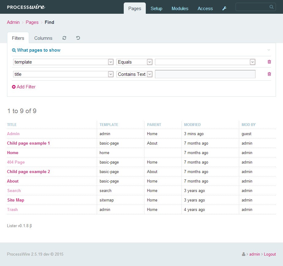 Скриншот 3 программы ProcessWire
