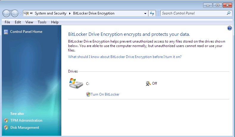 Скриншот 3 программы Windows BitLocker