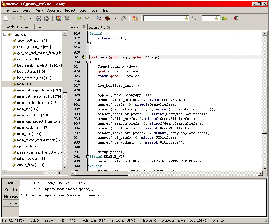 Скриншот 3 программы Geany