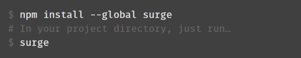 Скриншот 1 программы surge.sh