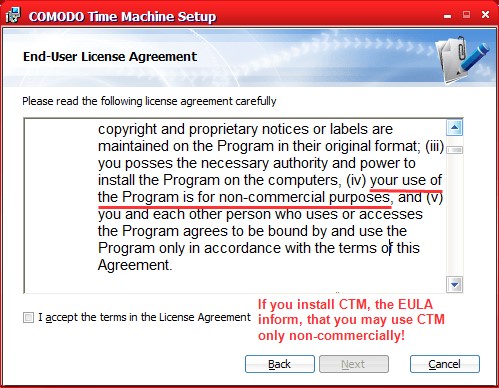 Скриншот 2 программы Comodo Time Machine