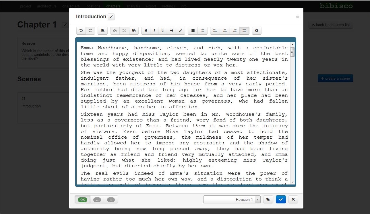 Скриншот 4 программы bibisco