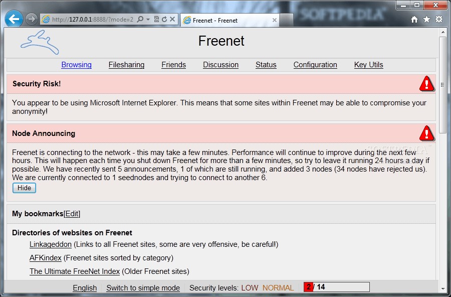 Скриншот 3 программы Freenet