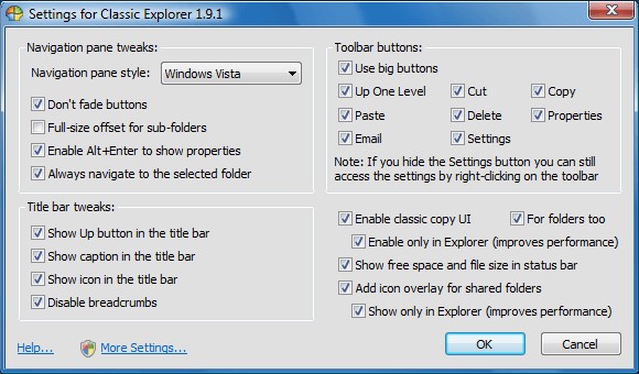 Скриншот 5 программы Classic Shell
