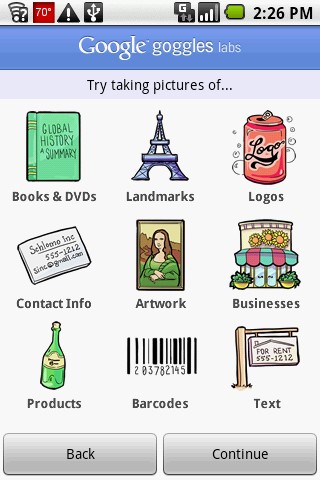 Скриншот 1 программы Google Goggles