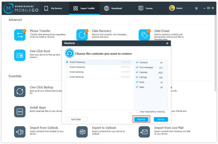 Скриншот 5 программы Wondershare MobileGo