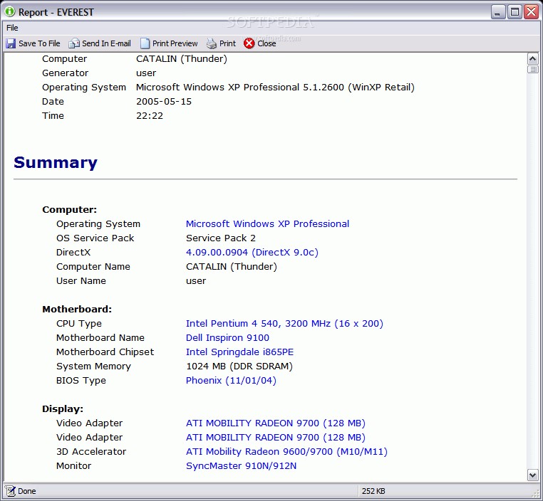 Скриншот 2 программы EVEREST