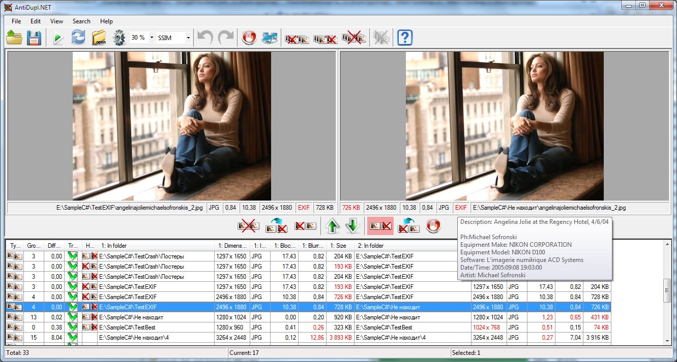 Скриншот 1 программы AntiDupl