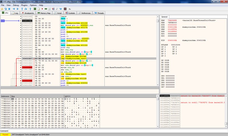 Скриншот 2 программы x64_dbg