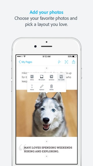 Скриншот 3 программы Adobe Spark Page