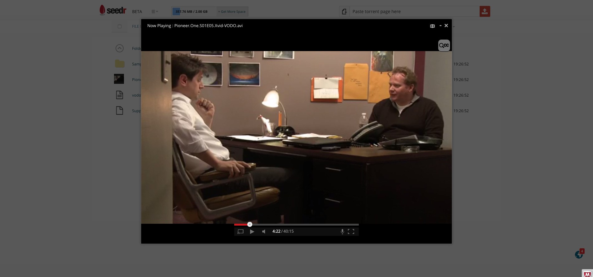 Скриншот 3 программы Seedr