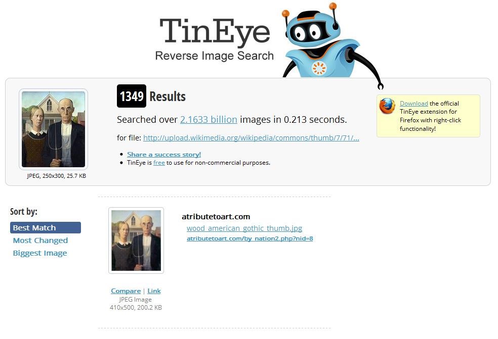 Скриншот 4 программы TinEye