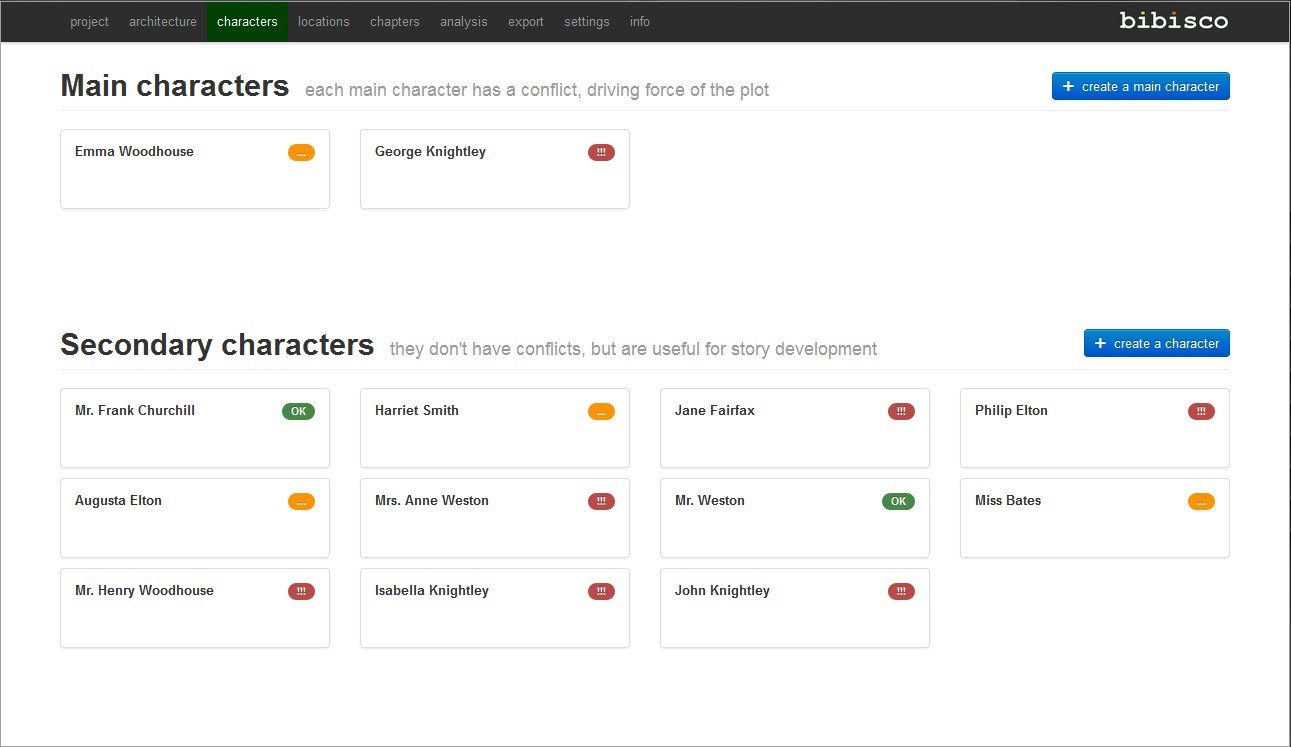 Скриншот 6 программы bibisco