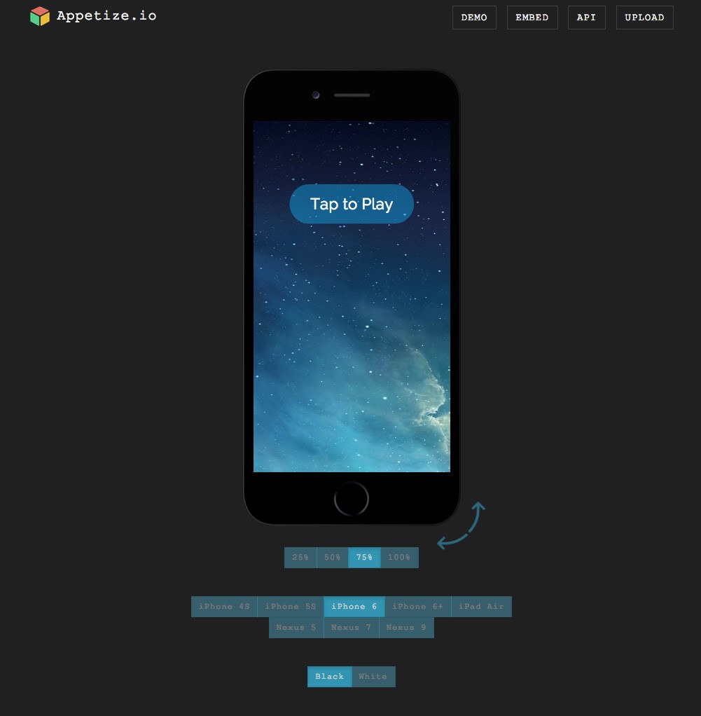 Скриншот 3 программы Appetize.io