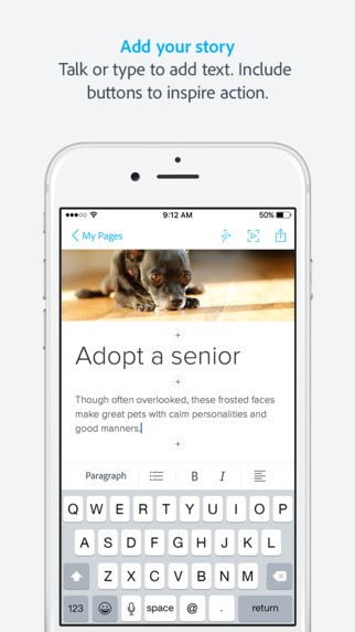 Скриншот 4 программы Adobe Spark Page