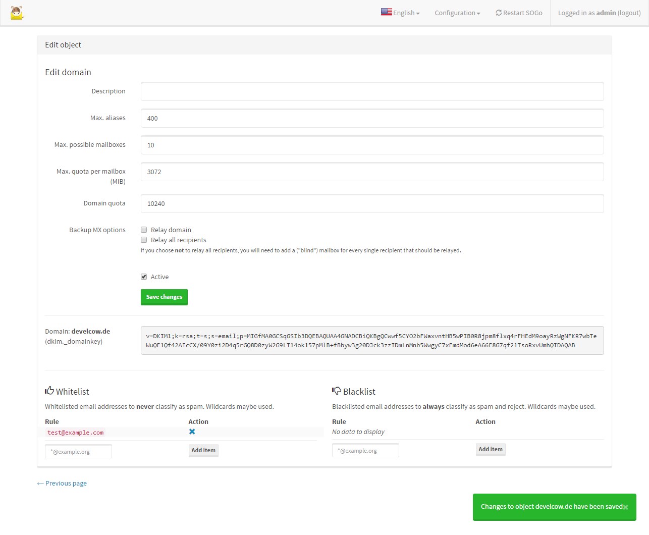Скриншот 4 программы mailcow: dockerized