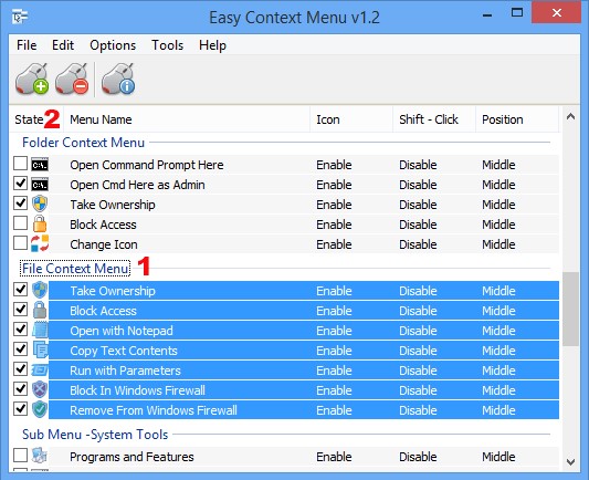Скриншот 4 программы Easy Context Menu