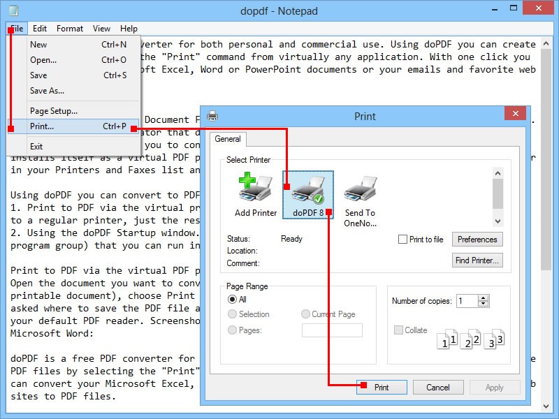 Скриншот 4 программы doPDF