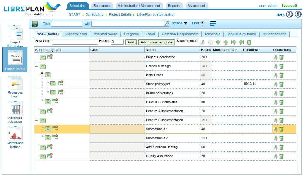 Скриншот 5 программы LibrePlan