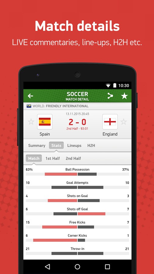 Скриншот 6 программы FlashScore