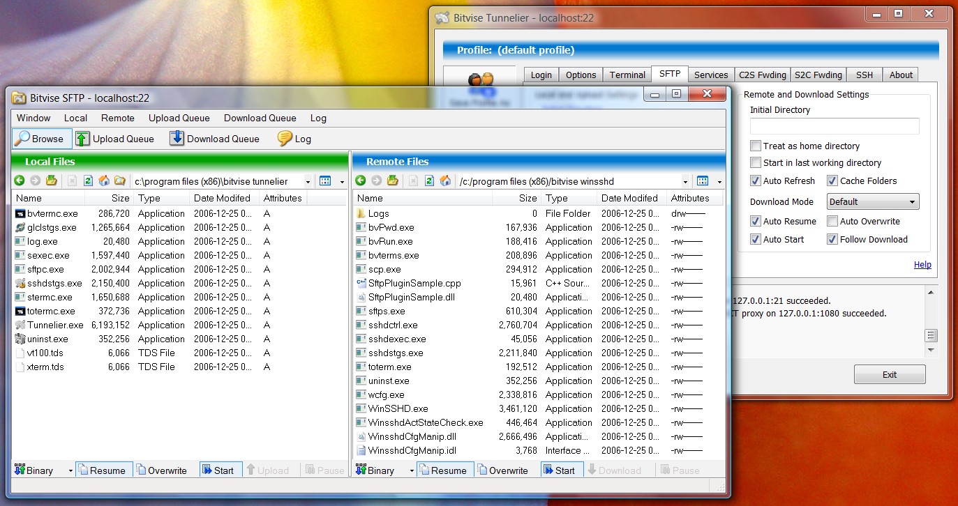 Скриншот 2 программы Bitvise SSH Client