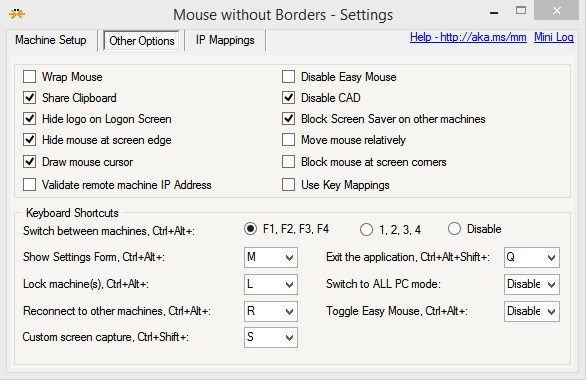 Скриншот 1 программы Mouse without Borders