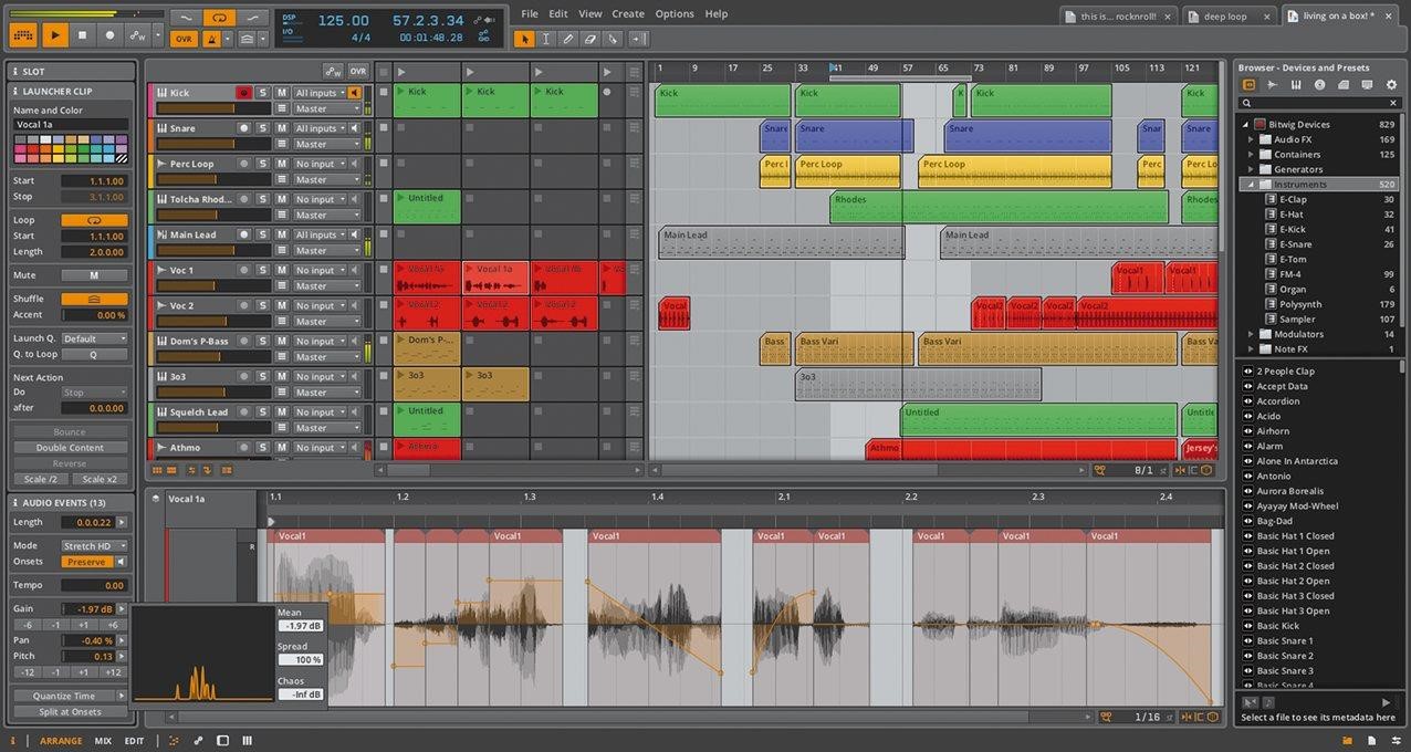 Скриншот 1 программы Bitwig Studio