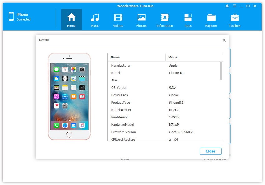 Скриншот 4 программы Wondershare TunesGo