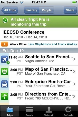 Скриншот 4 программы TripIt