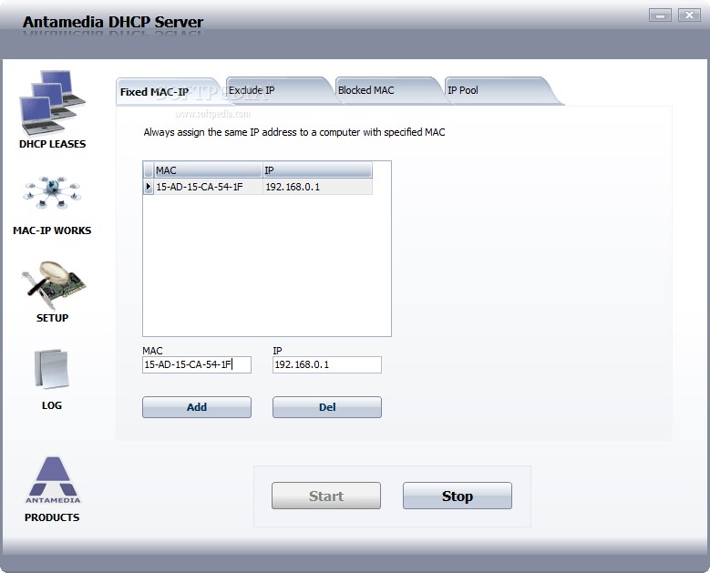 Скриншот 2 программы Antamedia DHCP Server