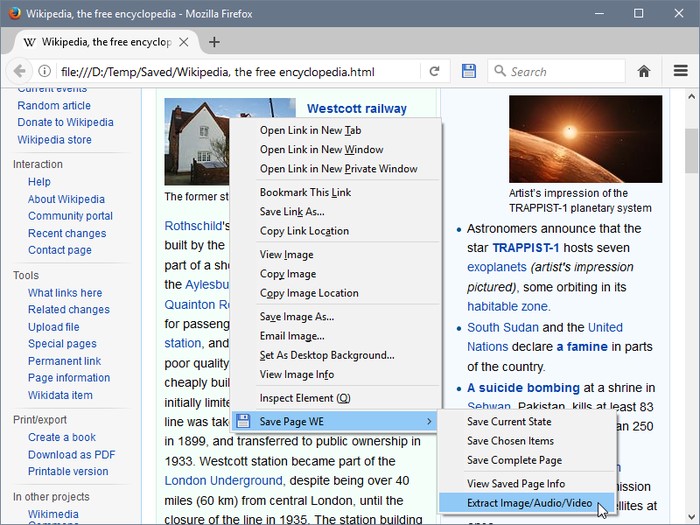 Скриншот 6 программы Save Page WE