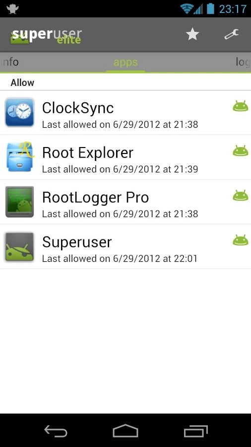 Скриншот 5 программы Superuser - ChainsDD