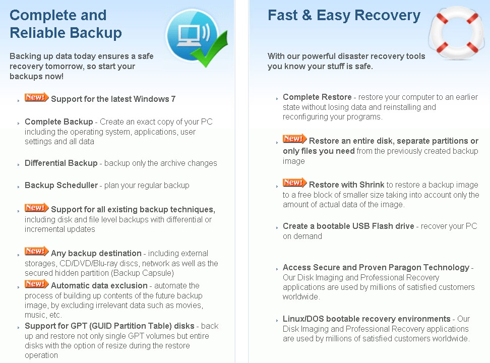 Скриншот 5 программы Paragon Backup & Recovery