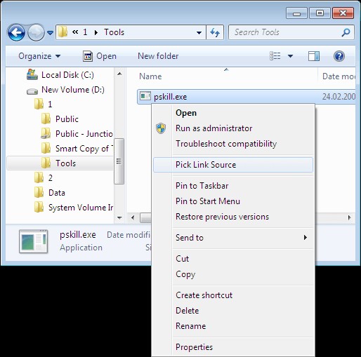 Скриншот 1 программы Link Shell Extension