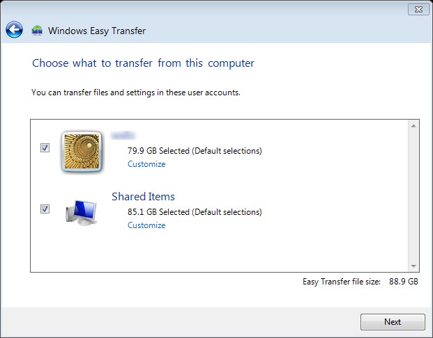 Скриншот 4 программы Windows Easy Transfer