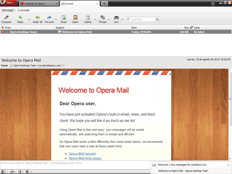 Скриншот 2 программы Opera Mail