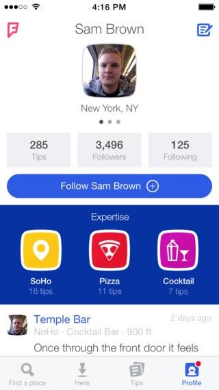 Скриншот 3 программы foursquare