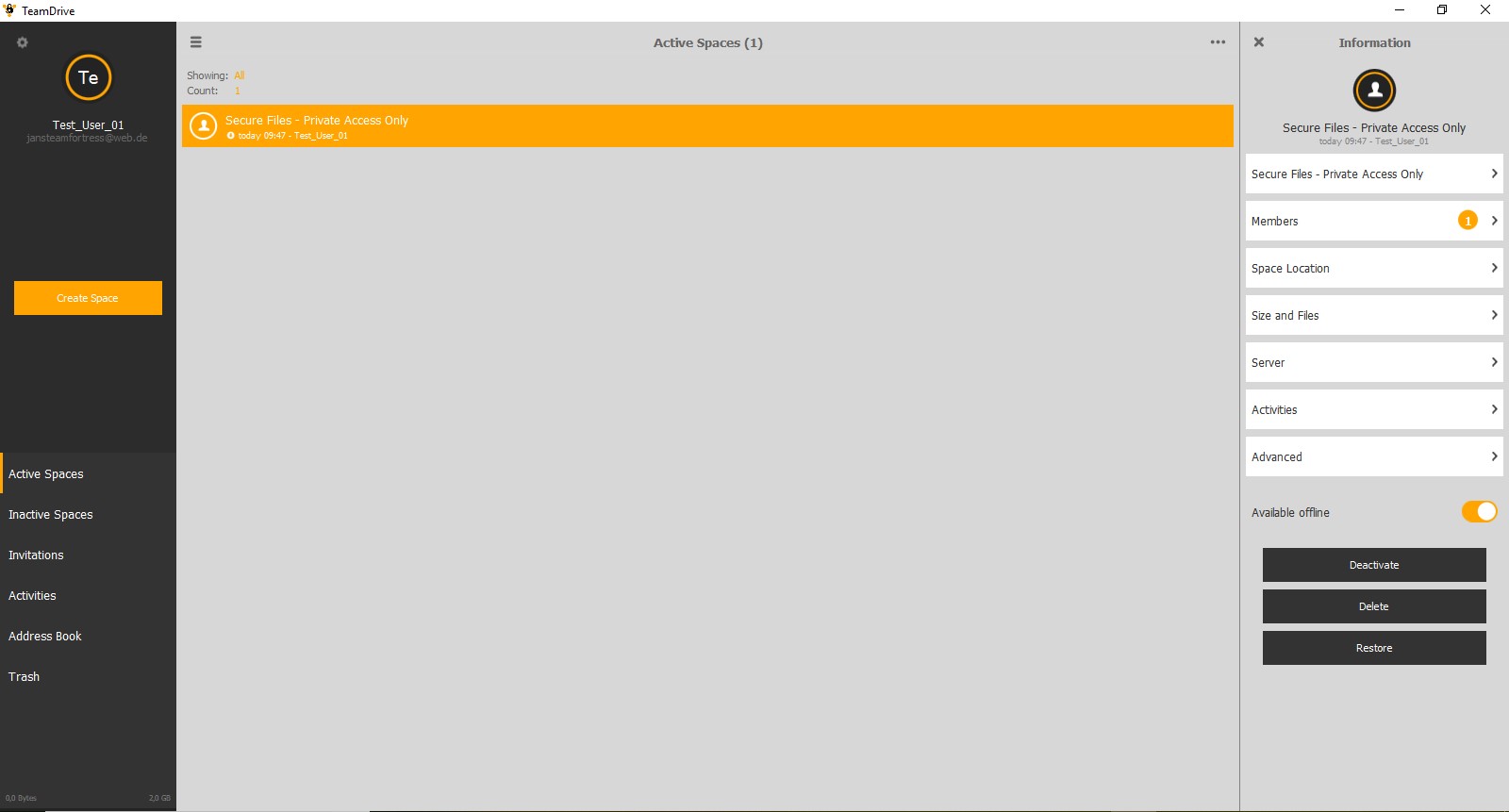 Скриншот 3 программы TeamDrive