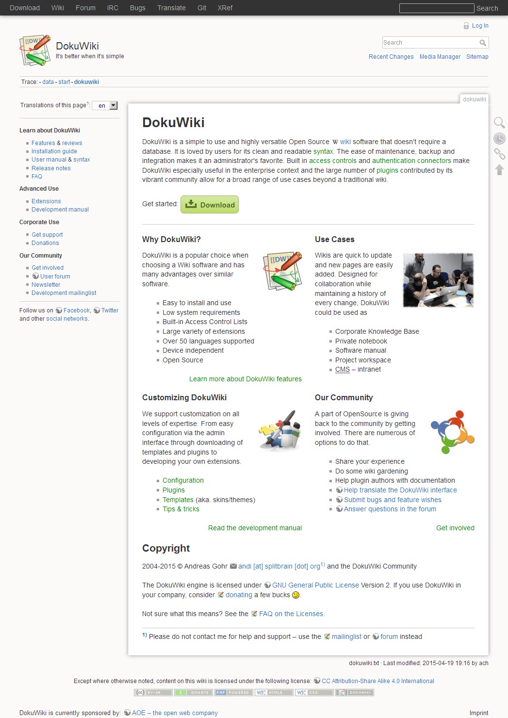 Скриншот 2 программы DokuWiki