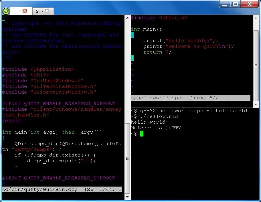 Скриншот 2 программы QuTTY